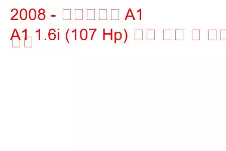 2008 - 브릴리언스 A1
A1 1.6i (107 Hp) 연료 소비 및 기술 사양