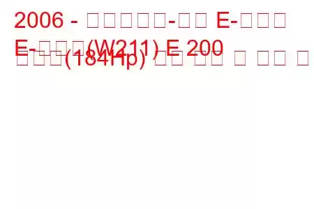 2006 - 메르세데스-벤츠 E-클래스
E-클래스(W211) E 200 압축기(184Hp) 연료 소비 및 기술 사양