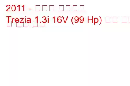 2011 - 스바루 트레지아
Trezia 1.3i 16V (99 Hp) 연료 소비 및 기술 사양