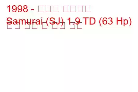 1998 - 스즈키 사무라이
Samurai (SJ) 1.9 TD (63 Hp) 연료 소비 및 기술 사양