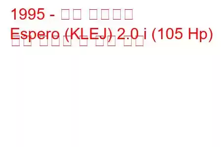 1995 - 대우 에스페로
Espero (KLEJ) 2.0 i (105 Hp) 연료 소비량 및 기술 사양