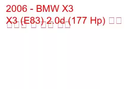 2006 - BMW X3
X3 (E83) 2.0d (177 Hp) 연료 소비량 및 기술 사양