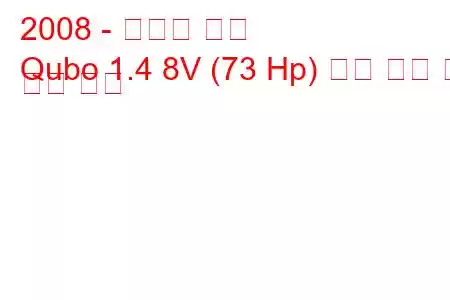 2008 - 피아트 쿠보
Qubo 1.4 8V (73 Hp) 연료 소비 및 기술 사양