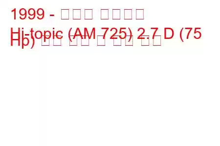 1999 - 아시아 하이토픽
Hi-topic (AM 725) 2.7 D (75 Hp) 연료 소비 및 기술 사양