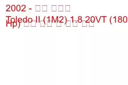 2002 - 좌석 톨레도
Toledo II (1M2) 1.8 20VT (180 Hp) 연료 소비 및 기술 사양
