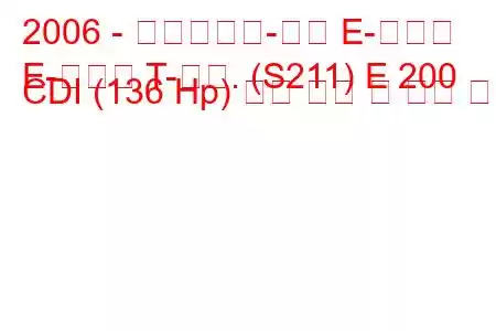 2006 - 메르세데스-벤츠 E-클래스
E-클래스 T-모드. (S211) E 200 CDI (136 Hp) 연료 소비 및 기술 사양