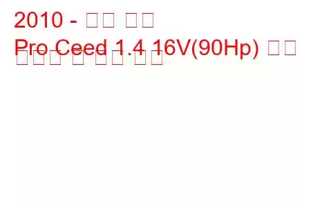 2010 - 기아 씨드
Pro Ceed 1.4 16V(90Hp) 연료 소비량 및 기술 사양