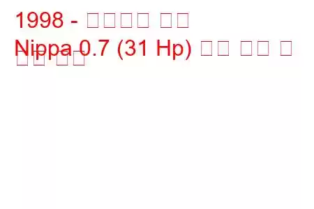 1998 - 페로두아 니파
Nippa 0.7 (31 Hp) 연료 소비 및 기술 사양