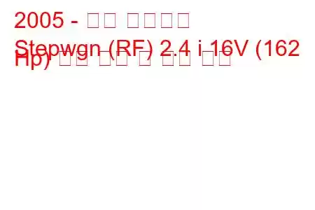 2005 - 혼다 스텝웨인
Stepwgn (RF) 2.4 i 16V (162 Hp) 연료 소비 및 기술 사양