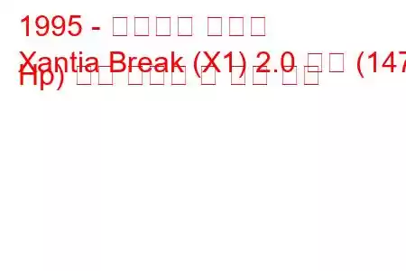 1995 - 시트로엥 잔티아
Xantia Break (X1) 2.0 터보 (147 Hp) 연료 소비량 및 기술 사양