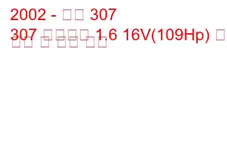 2002 - 푸조 307
307 스테이션 1.6 16V(109Hp) 연료 소비 및 기술 사양