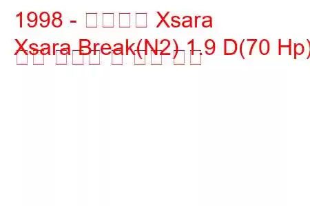 1998 - 시트로엥 Xsara
Xsara Break(N2) 1.9 D(70 Hp) 연료 소비량 및 기술 사양