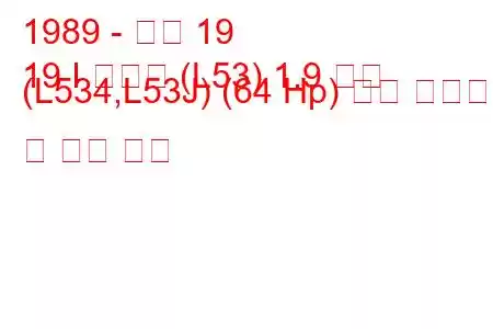1989 - 르노 19
19 I 샤마드 (L53) 1.9 디젤 (L534,L53J) (64 Hp) 연료 소비량 및 기술 사양