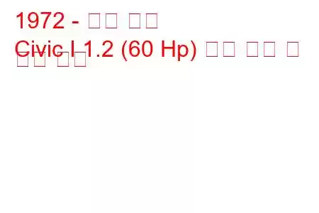 1972 - 혼다 시빅
Civic I 1.2 (60 Hp) 연료 소비 및 기술 사양