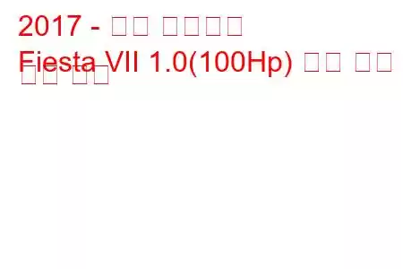 2017 - 포드 피에스타
Fiesta VII 1.0(100Hp) 연료 소비 및 기술 사양