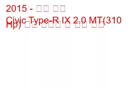 2015 - 혼다 시빅
Civic Type-R IX 2.0 MT(310 Hp) 연료 소비량 및 기술 사양