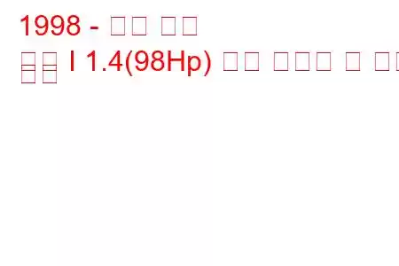 1998 - 르노 심볼
기호 I 1.4(98Hp) 연료 소비량 및 기술 사양