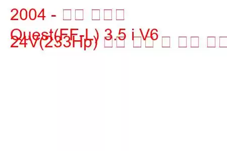 2004 - 닛산 퀘스트
Quest(FF-L) 3.5 i V6 24V(233Hp) 연료 소비 및 기술 사양