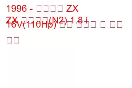 1996 - 시트로엥 ZX
ZX 브레이크(N2) 1.8 i 16V(110Hp) 연료 소비량 및 기술 사양