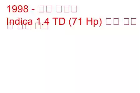 1998 - 타타 인디카
Indica 1.4 TD (71 Hp) 연료 소비 및 기술 사양