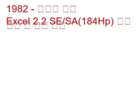 1982 - 로터스 엑셀
Excel 2.2 SE/SA(184Hp) 연료 소비 및 기술 사양