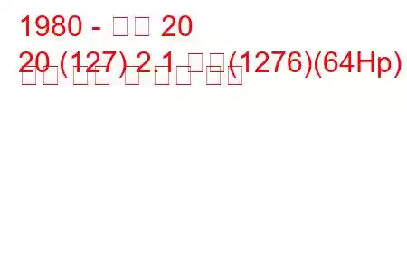 1980 - 르노 20
20 (127) 2.1 디젤(1276)(64Hp) 연료 소비 및 기술 사양