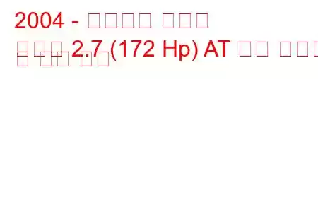 2004 - 태그아즈 쏘나타
쏘나타 2.7 (172 Hp) AT 연료 소비량 및 기술 사양