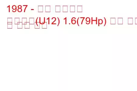 1987 - 닛산 블루버드
블루버드(U12) 1.6(79Hp) 연료 소비 및 기술 사양