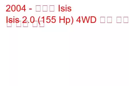 2004 - 토요타 Isis
Isis 2.0 (155 Hp) 4WD 연료 소비 및 기술 사양