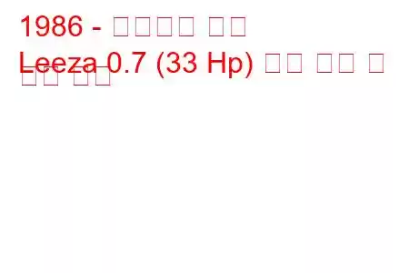 1986 - 다이하츠 리자
Leeza 0.7 (33 Hp) 연료 소비 및 기술 사양