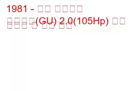 1981 - 포드 그라나다
그라나다(GU) 2.0(105Hp) 연료 소비량 및 기술 사양