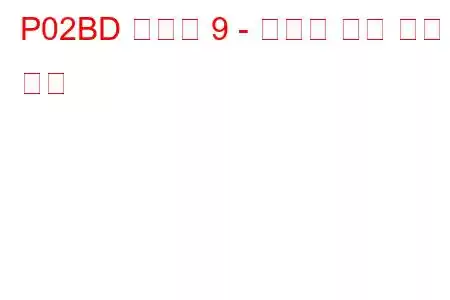 P02BD 실린더 9 - 인젝터 누출 문제 코드