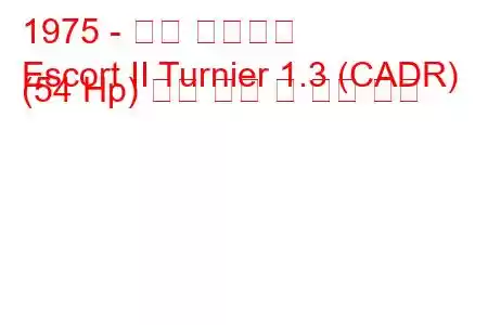 1975 - 포드 에스코트
Escort II Turnier 1.3 (CADR) (54 Hp) 연료 소비 및 기술 사양