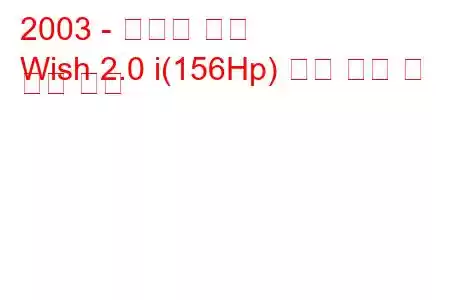 2003 - 토요타 위시
Wish 2.0 i(156Hp) 연료 소비 및 기술 사양