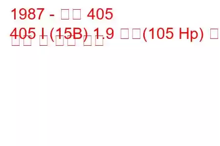 1987 - 푸조 405
405 I (15B) 1.9 분사(105 Hp) 연료 소비 및 기술 사양