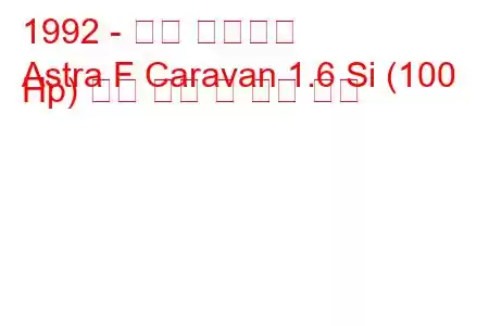 1992 - 오펠 아스트라
Astra F Caravan 1.6 Si (100 Hp) 연료 소비 및 기술 사양