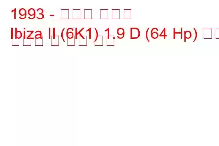 1993 - 세아트 이비자
Ibiza II (6K1) 1.9 D (64 Hp) 연료 소비량 및 기술 사양