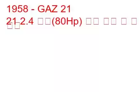 1958 - GAZ 21
21 2.4 자동(80Hp) 연료 소비 및 기술 사양