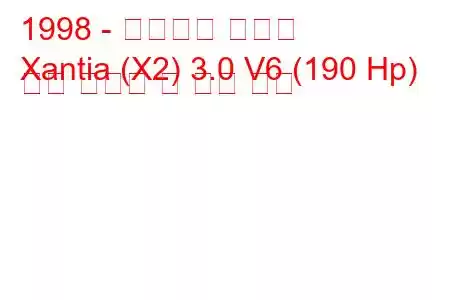 1998 - 시트로엥 잔티아
Xantia (X2) 3.0 V6 (190 Hp) 연료 소비량 및 기술 사양