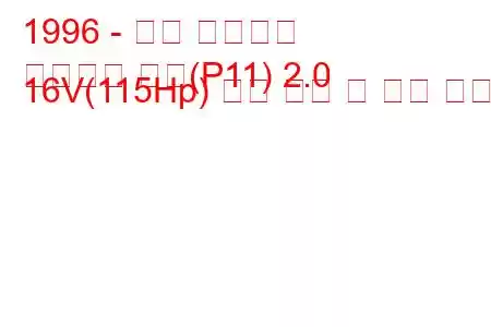 1996 - 닛산 프리메라
프리메라 해치(P11) 2.0 16V(115Hp) 연료 소비 및 기술 사양