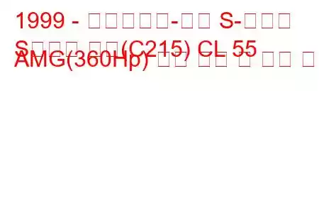 1999 - 메르세데스-벤츠 S-클래스
S클래스 쿠페(C215) CL 55 AMG(360Hp) 연료 소비 및 기술 사양