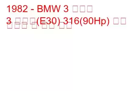 1982 - BMW 3 시리즈
3 시리즈(E30) 316(90Hp) 연료 소비량 및 기술 사양