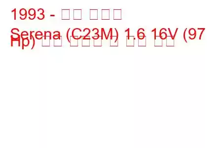 1993 - 닛산 세레나
Serena (C23M) 1.6 16V (97 Hp) 연료 소비량 및 기술 사양