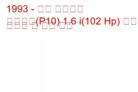 1993 - 닛산 프리메라
프리메라(P10) 1.6 i(102 Hp) 연료 소비량 및 기술 사양