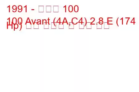 1991 - 아우디 100
100 Avant (4A,C4) 2.8 E (174 Hp) 연료 소비량 및 기술 사양