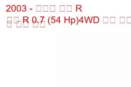 2003 - 스즈키 왜건 R
왜건 R 0.7 (54 Hp)4WD 연료 소비 및 기술 사양