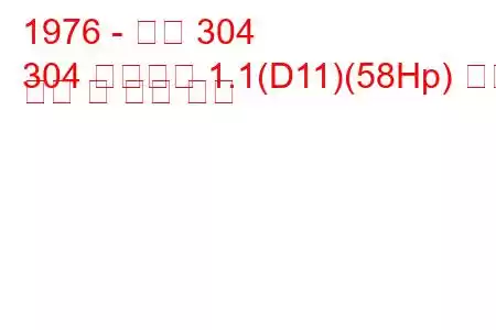 1976 - 푸조 304
304 브레이크 1.1(D11)(58Hp) 연료 소비 및 기술 사양