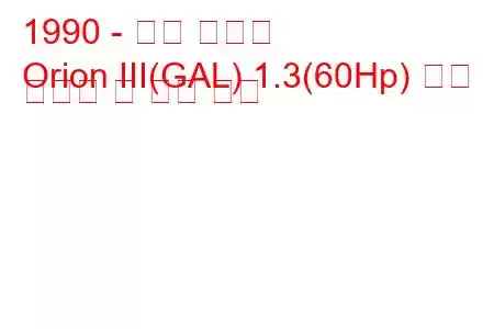 1990 - 포드 오리온
Orion III(GAL) 1.3(60Hp) 연료 소비량 및 기술 사양