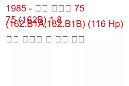 1985 - 알파 로미오 75
75 (162B) 1.8 (162.B1A,162.B1B) (116 Hp) 연료 소비량 및 기술 사양