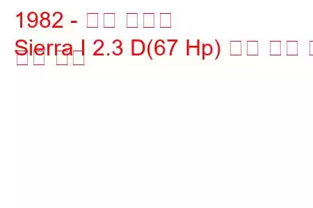 1982 - 포드 시에라
Sierra I 2.3 D(67 Hp) 연료 소비 및 기술 사양